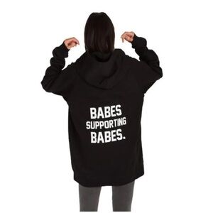 New brunette the label babes supporting babes black sweatshirt
